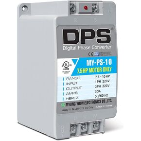 DPS 10HP MY-PS-10 Used for 7.5HP(5.5kW) 23A Motor, Single to 3 Phase Converter, 1 DPS Must Be Used for 1 Motor Only, Input/Output 200-240V, UL Listed