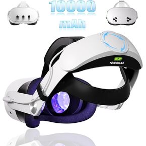 Umiyo 10000mAh Battery Head Strap for Meta Oculus Quest 3 & Quest 3S - Elite Strap Replacement Accessories, Adjustable VR Headband Extends Playtime, Enhanced Comfort & Balance
