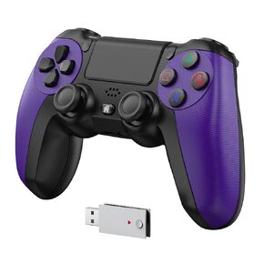 GMVOX Wireless Controller for PS-5/PC, Gamepad Supports Turbo/ Programmable Functions, Dual Vibration/Speaker/Hall Effect Joystick Features, for PS-5/Slim/Pro/PC/PS-4/IOS/Android Platforms (PS-5 Game Need 2.4G Adapter Pairing)(Purple)