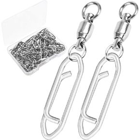 Fishing Speed Clips Topwater Ball Bearing Swivels Fishing Clips Quick Change Crankbait Power Clips Snap Swivels Saltwater Freshwater White