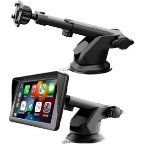 Carplay Screen Mount, Bendable Flexible Dashboard Suction Cup Bracket for 7Inch 9Inch 9.3 Inch 10.26 Inch Portable Car Play Windshield GPS Mount Phone Holder
