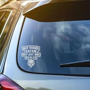 Not Today Satan Vinyl Sticker – Funny Catholic Faith Decal | Waterproof Sticker for Bible, Laptop, Car, or Water Bottle