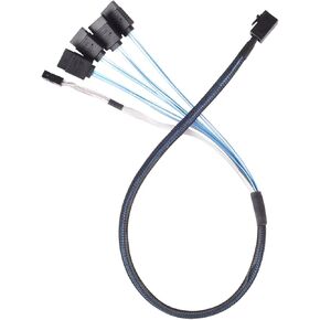 Silverstone Technology SFF-8643 إلى SATA7-Pin مع كابل SAS SAS HD SATA7 (CPS05)