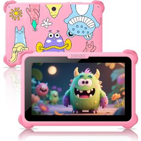 Kids Tablet 7 inch Tablets for Kids 3-12, 32GB Android Toddler Tablet with Solid Case, YouTube, Netflix, GMS, Bluetooth, WiFi, Education Learning Apps Installed, Parent Control