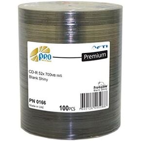 Professional Quality Blank CDs - CD-R Falcon Pro Silver 52x 700MB 80min Thermal Hub Printable 100 Disc Pack