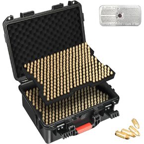 9mm Ammo Box Storage Case: 546 Round Bullets Case Organizer for 9mm Luger, 9x19mm Parabellum, .380ACP, .45, .223, 5.56, .22LR, .38 S&W, .357SIG, Waterproof 2-Layer Ammo Can for Pistol Gun & Handgun