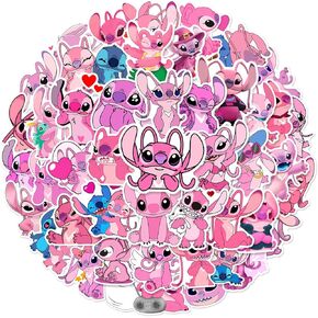 Stitch Stickers for Kids Water Bottle, 50pcs Cute Cartoon Waterproof Vinyl Decal for Teen Girl Adult Laptop Skateboard Phone Guitar Travel Case Bike