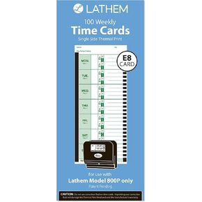 Lathem Time Time Clock Cards for Lathem Time 800p, One Side, 4 X 9, 100/pack