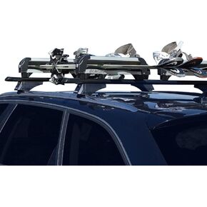 OMAC 2 Pcs 19.2" Ski Rack Snowboard Carriers Top Holder Roof Rack Lockable