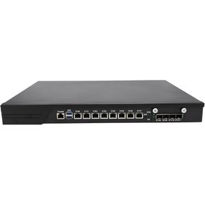 HUNSN 1U Firewall Appliance with Redundancy Power, OPNsense, VPN, Network Rackmount, I7 7700, RJ10, 8 x 2.5GbE LAN, 4 x SFP+ 10GbE X710, 0 RAM, 0 Storage, Barebone No System