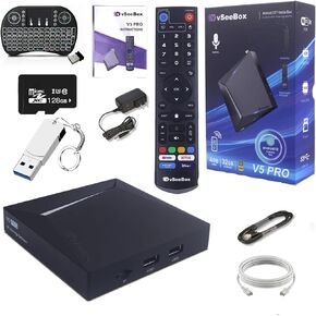 2025 أحدث V5 Pro Voice Control + كابل متوافق + 128 جيجا بايت بطاقة TF +128 جيجا بايت محرك أقراص فلاش USB + لوحة مفاتيح مصغرة خلفية