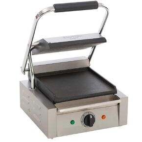 FSE SG-811/F شواية شطيرة كهربائية واحدة مع ألواح مسطحة من الحديد الزهر ، صينية زيت ، 120 فولت