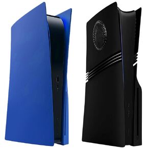 Blue Faceplate for PS5 Disc Edition + Black Faceplate for PS5 Pro Disc Edition