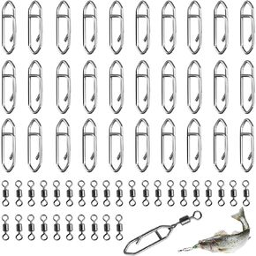 Fishing Power Speed Clips, High Strength Stainless Topwater Speed Fishing Lures Clip Tackle, Quick Change Snap Swivels for Baitcasting Spinning Surf Flats Wade Fishing
