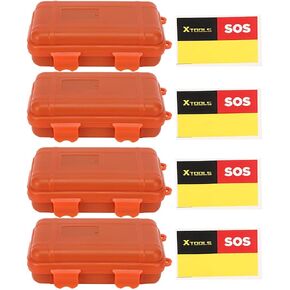 4Pcs Outdoor Tool Small Survival Storage Box, Shakeproof Pressure Resistant Waterproof Sealing Container