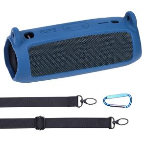 co2CREA Silicone Travel Case Replacement for JBL FLIP 5 Waterproof Portable Bluetooth Speaker (Blue Case)