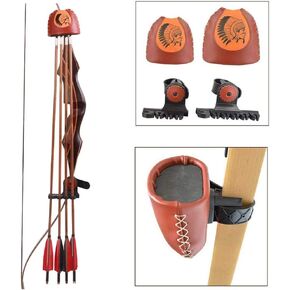 XIXILI Archery Arrow Quiver Longbow Leather Slide on Quiver Holder 4/6-Arrows,Quick Disconnect Release Lock Mounting Archery Recurve Bow Arrow Case for Outdoor Hunting Shooting