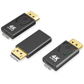 DisplayPort to HDMI Adapter 4K 30Hz, 2pcs Uni-Directional DP to HDMI Converter (Male to Female) Compatible with Laptop/PC/Monitor/TV, Stable Signal for Home Office Gaming & Streaming.