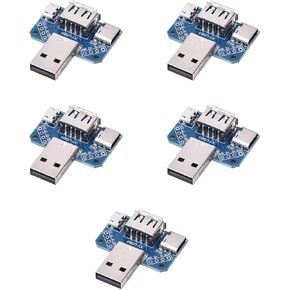 Acouto 5 Pcs USB Adapter Plate Male USB to Female TypeC 4P 2.54mm Transfer Board USB Mini Mail Board USB USB C Passthrough Test Point USB Pass Through