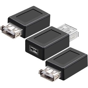 3-Pack USB 2.0 A Female to Micro USB Female Adapter Converter - High-Speed Charging & Data Sync Cable for Smartphones, Tablets, Cameras, Android Devices