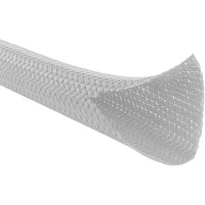 Kable Kontrol 150 Ft - 0.50 Inch Braided Cable Sleeve - Self Closing Split Wire Wrap Cord Hider Organizer Wire Loom Tubing Cover for Automotive, Industrial Cable Management - Platinum Gray