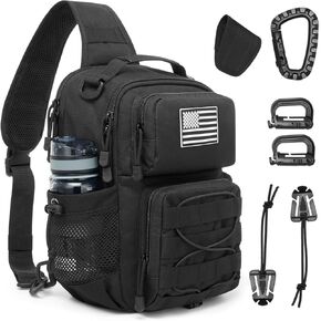 G4Free Tactical Backpack Military Sling Shoulder Bag Molle Pack for Every Day Carry-Khaki