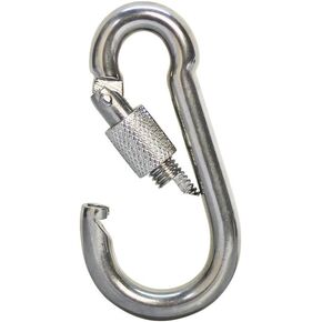 5 PC 5/16 '' Marine 316 Stains Steel Spring Snap Hook W Screw Carabiner 400 LB