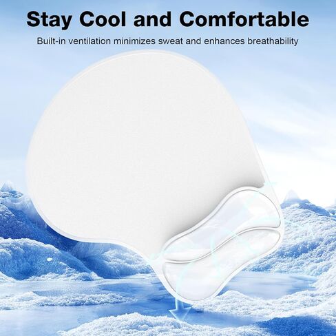 Mouse Pad with Gel Wrist Rest, Ergonomic Comfortable Computer Wrist Support for Laptop, Pain Relief Mousepad with Non-Slip PU Base for Office & Home Clear in Saudi Arabia