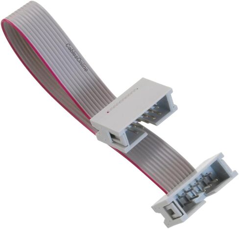 CablesOnline, 6 Inches 10-Pin (2x5) 2.54mm-Pitch IDC Male to Male 10-Wire Flat Ribbon Cable, FR-1006L in Saudi Arabia