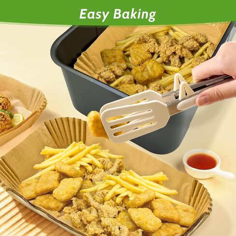 360 Pcs 8.7" x 5.5" Unbleached Heavy Duty Air Fryer Paper Liners Disposable, Non-Stick & Non-Leak Parchment Paper Liners for Airfryer Basket, Deep Fryer Parts & Accessories in Kuwait