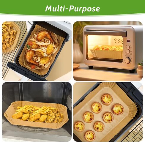 360 Pcs 8.7" x 5.5" Unbleached Heavy Duty Air Fryer Paper Liners Disposable, Non-Stick & Non-Leak Parchment Paper Liners for Airfryer Basket, Deep Fryer Parts & Accessories in Kuwait