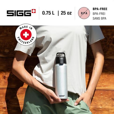 Sigg - Aluminum Water Bottle - WMB Pathfinder Alu - ClimatePartner Certified - Suitable For Carbonated Beverages - Leakproof & Lightweight - BPA Free - Grey - 0.75 L in Saudi Arabia