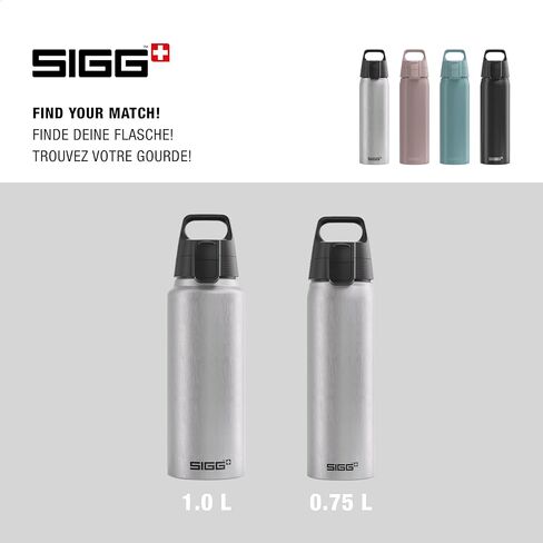 Sigg - Aluminum Water Bottle - WMB Pathfinder Alu - ClimatePartner Certified - Suitable For Carbonated Beverages - Leakproof & Lightweight - BPA Free - Grey - 0.75 L in Saudi Arabia