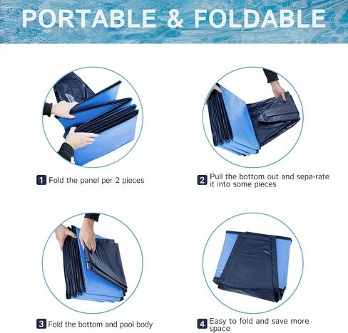 حوض استحمام للكلاب قابل للطي من Heeyoo للكلاب الكبيرة، حوض استحمام للكلاب من البلاستيك الصلب المحمول PVC، حمام سباحة خارجي قابل للطي للحيوانات الأليفة والكلاب والقطط، 63 بوصة عمق × 12 بوصة ارتفاع in Kuwait