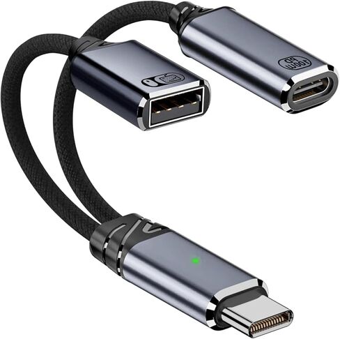 USB C to USB OTG Adapter,2-in-1 USB-C Distributor,100W Fast Charging,Suitable for iPhone 15/15 Pro Max,MacBook Pro Air,Galaxy S24,Pixel 7 in Saudi Arabia