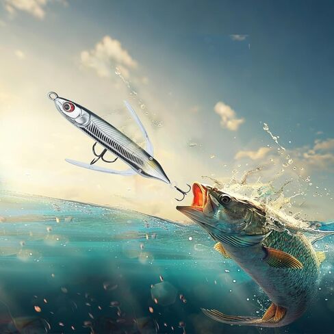 top Water bass Fishing Lures - bass Lures with Glide Bait Technology for Whopper plopper Fishing Lure Enthusiasts, Designed for Water Dragonfly Big bass Blow ups in Saudi Arabia