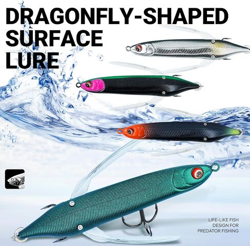 top Water bass Fishing Lures - bass Lures with Glide Bait Technology for Whopper plopper Fishing Lure Enthusiasts, Designed for Water Dragonfly Big bass Blow ups in Saudi Arabia