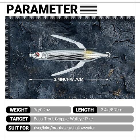 top Water bass Fishing Lures - bass Lures with Glide Bait Technology for Whopper plopper Fishing Lure Enthusiasts, Designed for Water Dragonfly Big bass Blow ups in Saudi Arabia