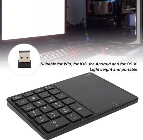 Ebtools 2 في 1 لوحة مفاتيح Numeric Portable ، بطارية 500 مللي أمبير في الساعة ، BT4.2 2.4G للفوز ، iOS ، و OS X (أسود) in Kuwait