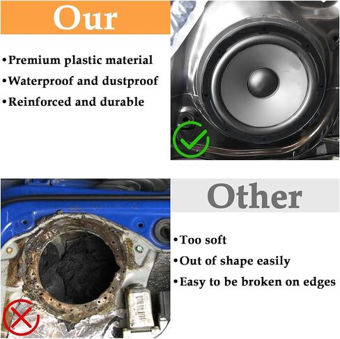 2 Pcs 6.5-inch Universal Speaker Spacers, Car Stereo Subwoofer Speaker Ring Mounting Adaptor Bracket for Car Audio/Boats/Trucks/RV (Black，Hollow) in Saudi Arabia
