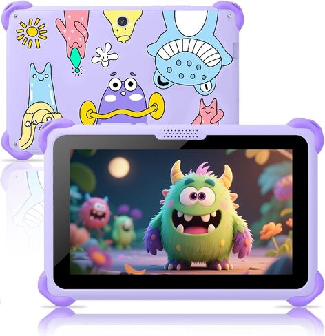 Kids Tablet 7 inch Tablets for Kids 3-12, 32GB Android Toddler Tablet with Solid Case, YouTube, Netflix, GMS, Bluetooth, WiFi, Education Learning Apps Installed, Parent Control in Kuwait