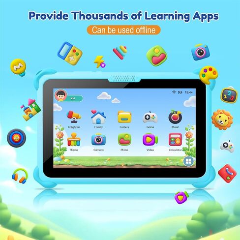 Kids Tablet 7 inch Tablets for Kids 3-12, 32GB Android Toddler Tablet with Solid Case, YouTube, Netflix, GMS, Bluetooth, WiFi, Education Learning Apps Installed, Parent Control in Kuwait