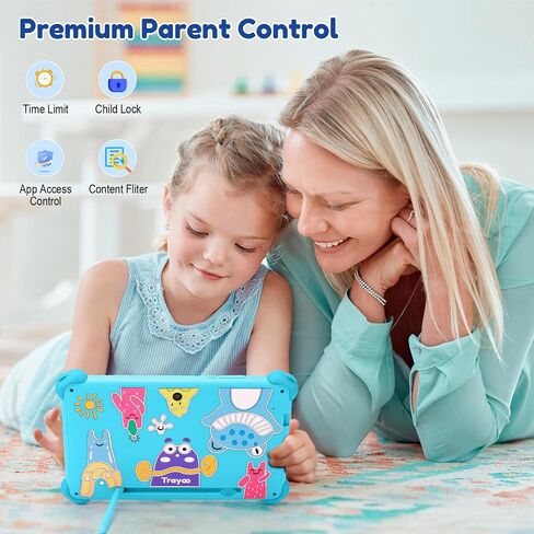 Kids Tablet 7 inch Tablets for Kids 3-12, 32GB Android Toddler Tablet with Solid Case, YouTube, Netflix, GMS, Bluetooth, WiFi, Education Learning Apps Installed, Parent Control in Kuwait