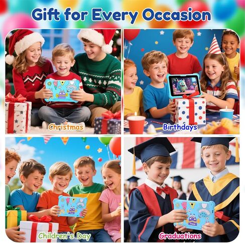 Kids Tablet 7 inch Tablets for Kids 3-12, 32GB Android Toddler Tablet with Solid Case, YouTube, Netflix, GMS, Bluetooth, WiFi, Education Learning Apps Installed, Parent Control in Kuwait