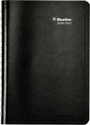 Blueline Essential Academic Weekly/Monthly Planner, 13 Months, July 2023 to July 2024, Twin-Wire Binding, Soft Vicuana Cover, 8" x 5", Black (CA101.BLK-24) in Kuwait