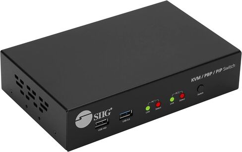 SIIG 4K DisplayPort 4-Port KVM Switch with Audio and Microphone, DP 1.2 4K60, USB 3.0 x4, USB 2.0 x2, Cables Included, Hotkey Control, TAA Compliant, ESD Protection, Metal housing (CE-DP0G11-S1) in Saudi Arabia