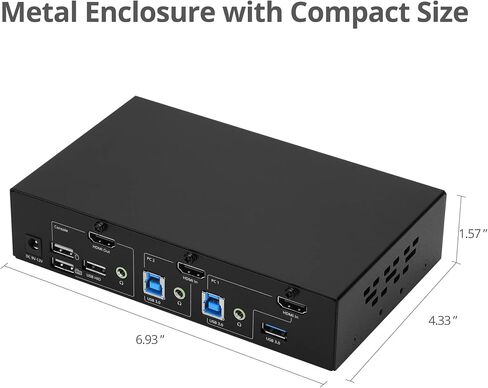 SIIG 4K DisplayPort 4-Port KVM Switch with Audio and Microphone, DP 1.2 4K60, USB 3.0 x4, USB 2.0 x2, Cables Included, Hotkey Control, TAA Compliant, ESD Protection, Metal housing (CE-DP0G11-S1) in Saudi Arabia