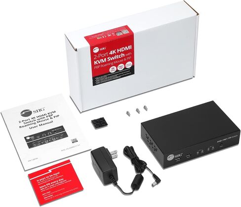 SIIG 4K DisplayPort 4-Port KVM Switch with Audio and Microphone, DP 1.2 4K60, USB 3.0 x4, USB 2.0 x2, Cables Included, Hotkey Control, TAA Compliant, ESD Protection, Metal housing (CE-DP0G11-S1) in Saudi Arabia