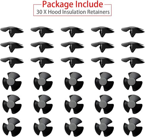 مثبتات عزل غطاء السيارة، 30 قطعة من مشابك تثبيت غطاء المصد مع مزيل قفل واحد، مشبك نايلون عازل للحرارة والصوت لغطاء السيارة، استبدال OEM 4878883AA والمزيد in Kuwait