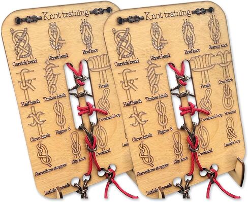 Learn Knot Training Board with Rope Learning Knot Tying Kit Learn to Tie Knots Kit for Adults Beginner How to Knot Advised Fishing Backpacking Hiking Outdoor Camping Gear Knots Game Cards Guide in Saudi Arabia